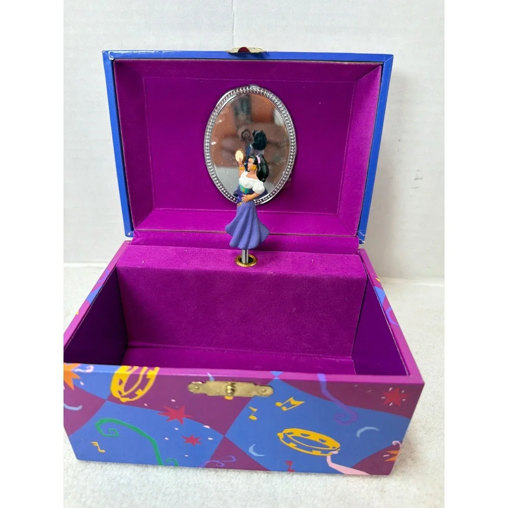 VTG 90s Disney Music Jewelry Box Hunchback of Notre Dame Esmeralda Topsy Turvy